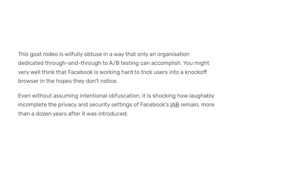 Apple vs. Facebook is Kayfabe