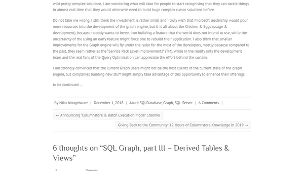 SQL Graph, part III – Derived Tables & Views