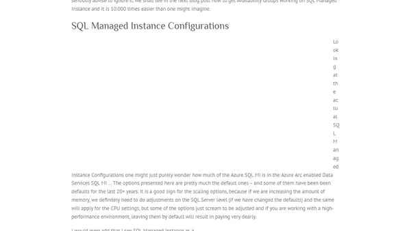 Azure Arc for Data Services, part 10 – Configuring SQL Managed Instance