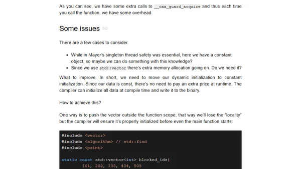 How to Avoid Thread-Safety Cost for Functions' static Variables