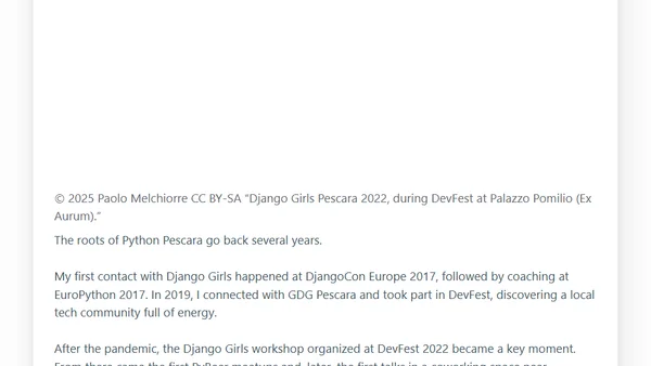 Looking Back at Python Pescara 2025