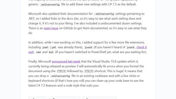 A Very Generic .editorconfig File (Updated)