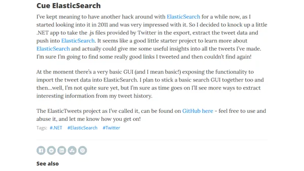 Importing twitter archive into ElasticSearch