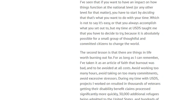 Lessons learned at USDS