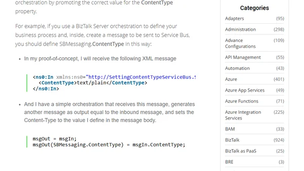 How to set the Content-Type when sending message to Service Bus from BizTalk