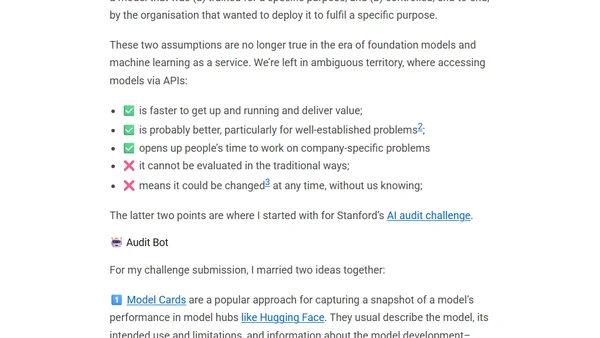Audit Bot: a prototype for automated AI audits