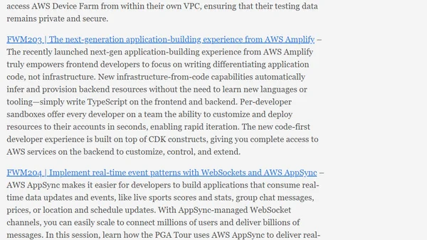 re:Invent 2023 Front-end Web and Mobile Productivity Playlist