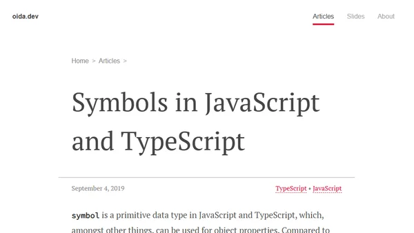 Symbols in JavaScript and TypeScript