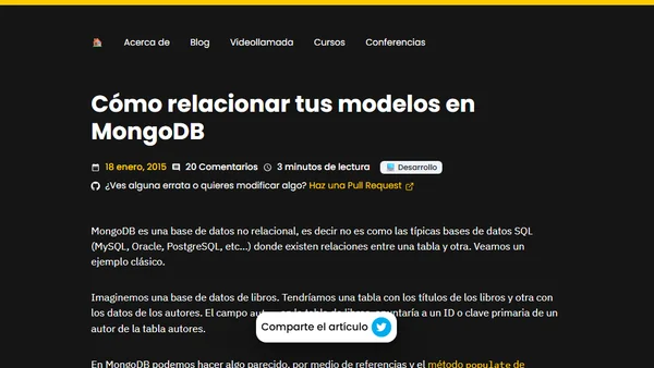Cómo relacionar tus modelos en MongoDB