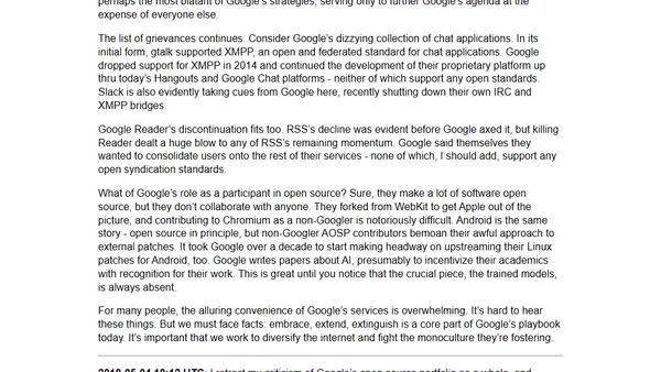 Google embraces, extends, and extinguishes