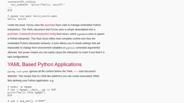 Announcing the PyOxy Python Runner