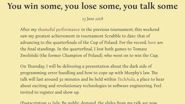 You win some, you lose some, you talk some