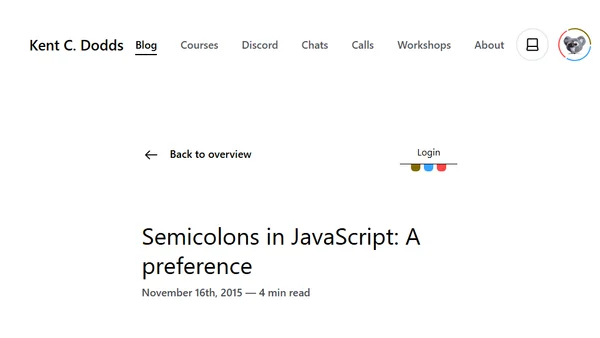 Semicolons in JavaScript: A preference