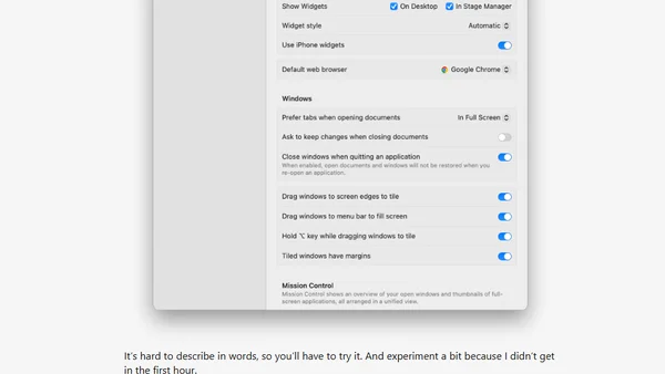 Stage manager in Mac OS