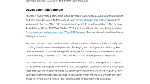 SharePoint Online 2013 ALM Practices