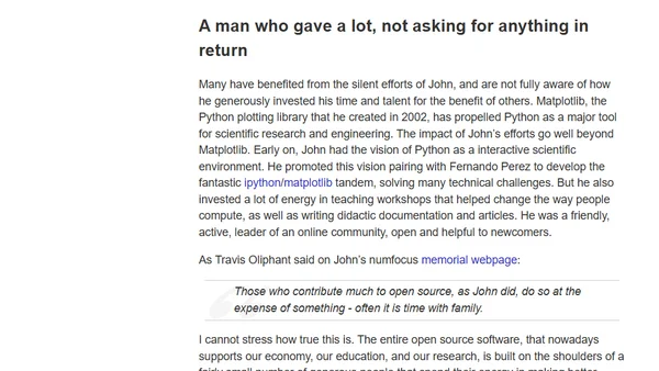 RIP John Hunter: the loss of a great man