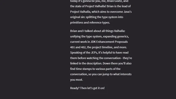 The State of Project Valhalla with Brian Goetz