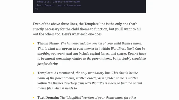 WordPress Child Theme Explanation and Walkthrough