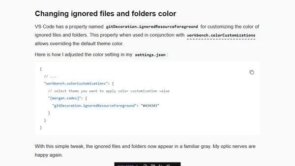 Change the color of hidden files and folders in VS Code
