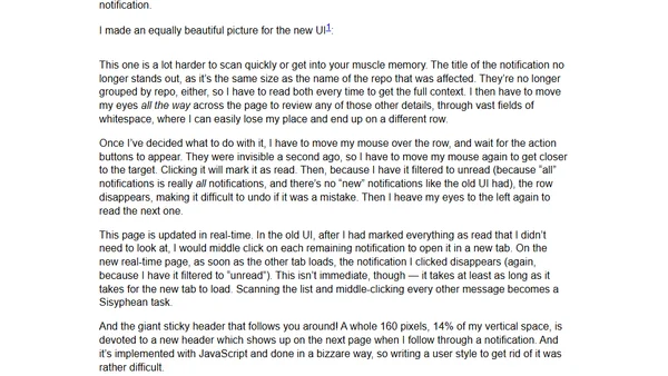 GitHub's new notifications: a case of regressive design