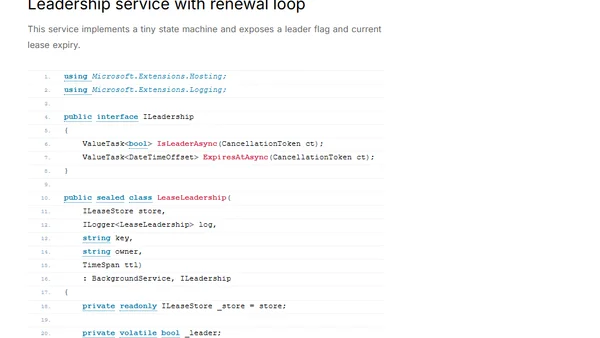 Leader Election in .NET: Picking One Boss Without Creating Two