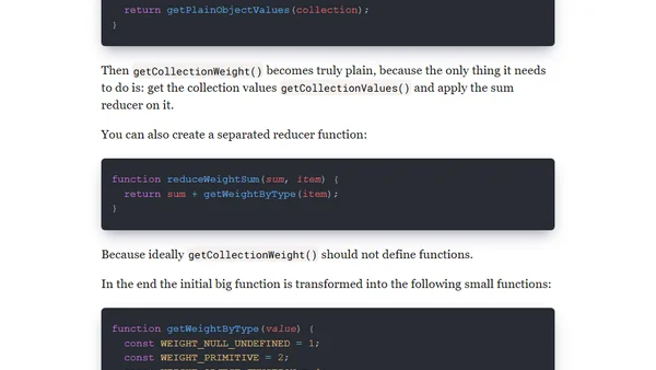 The Art of Writing Small and Plain Functions
