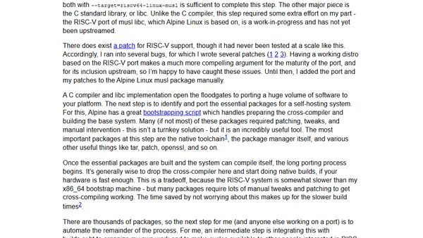 Porting Alpine Linux to RISC-V