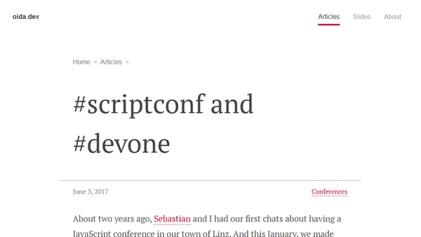 #scriptconf and #devone