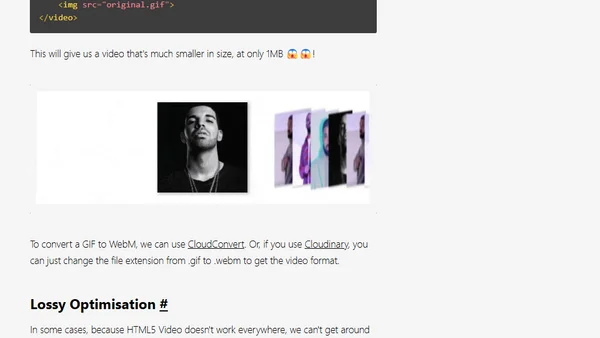Optimising GIFs for the Web
