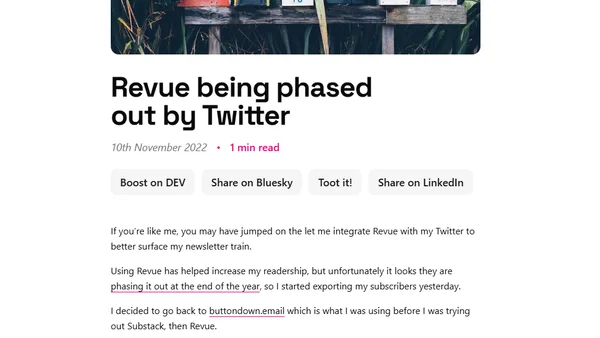 Revue being phased out by Twitter