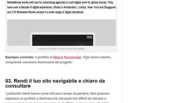 Creare un Portfolio come Web Designer Freelance (terza parte)