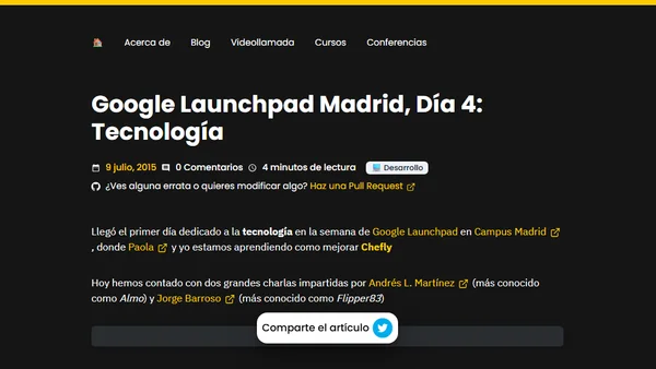 Google Launchpad Madrid, Día 4: Tecnología