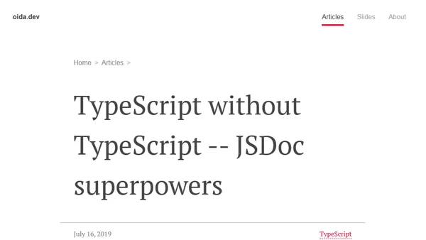 TypeScript without TypeScript -- JSDoc superpowers