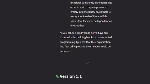 Why Update Data-Oriented Programming to Version 1.1?