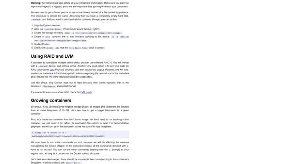 Resizing Docker containers with the Device Mapper plugin