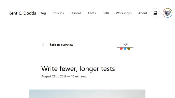 Write fewer, longer tests