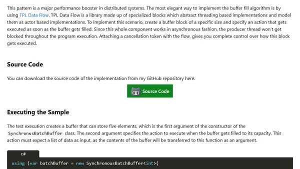 Patterns for Asynchronous Services: Buffer Fill Pattern
