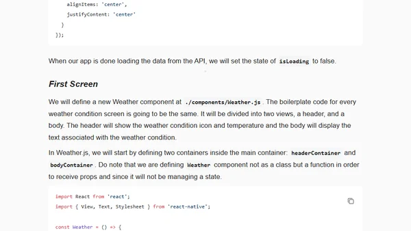 React Native: Building a Minimalist Weather App using Expo XDE
