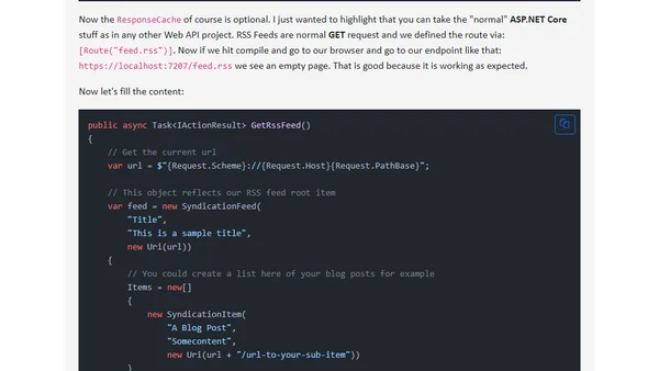 Blazor with an RSS Feed