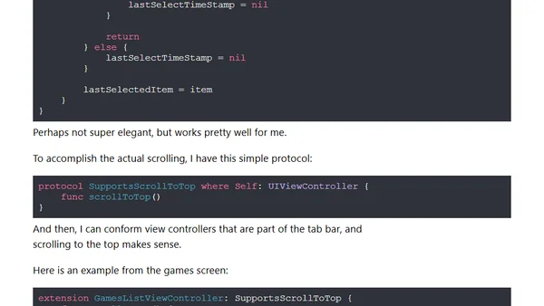 Implementing “double tap tab bar to scroll to top”