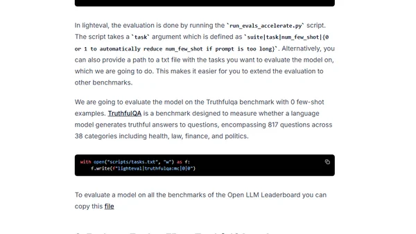 Evaluate LLMs with Hugging Face Lighteval on Amazon SageMaker