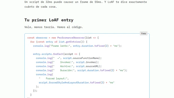 Fundamentos de Long Animation Frames API