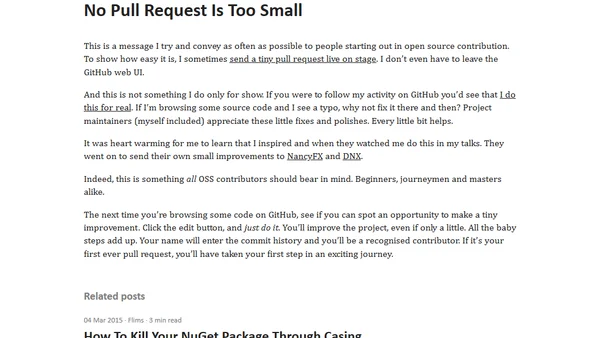 No Pull Request Is Too Small