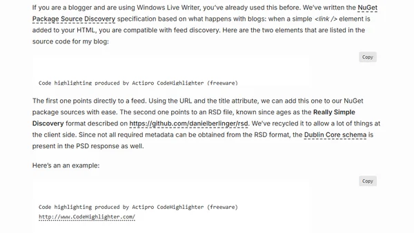 NuGet Package Source Discovery