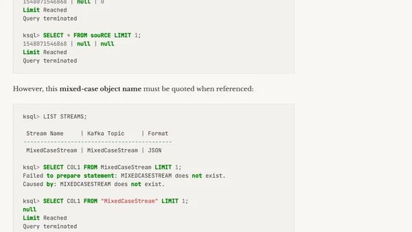 How KSQL handles case
