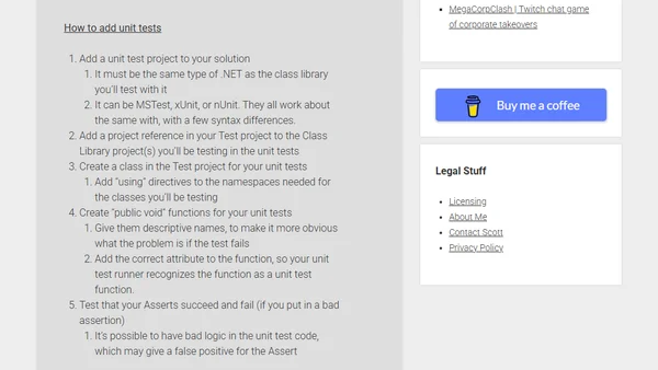 Creating Unit Tests for Your C# Projects