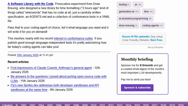 A Software Library with No Code