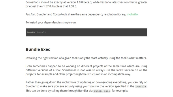 Ruby for iOS Developers - Managing Ruby Tools with Bundler