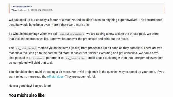 Speeding up Python code using multithreading
