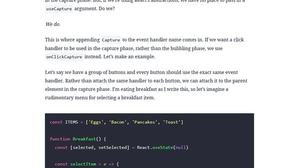 Capture Phase Event Handling in React